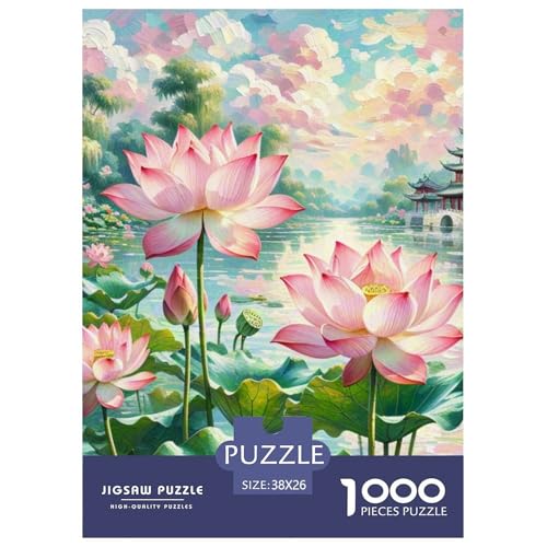 Lotusblume 1000 Teile Puzzles Classic Unmögliche Herausforderung Für Erwachsene Und Kinder Ab 12 Jahren Tolle Geschenkidee 38x26cm/1000pcs von ZXOAWQX