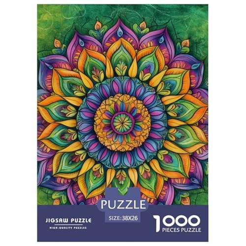 Mandala 1000 Teile Puzzles Dekoration Klassisches Lernspiel Für Erwachsene Tolle Geschenkidee 38x26cm/1000pcs von ZXOAWQX