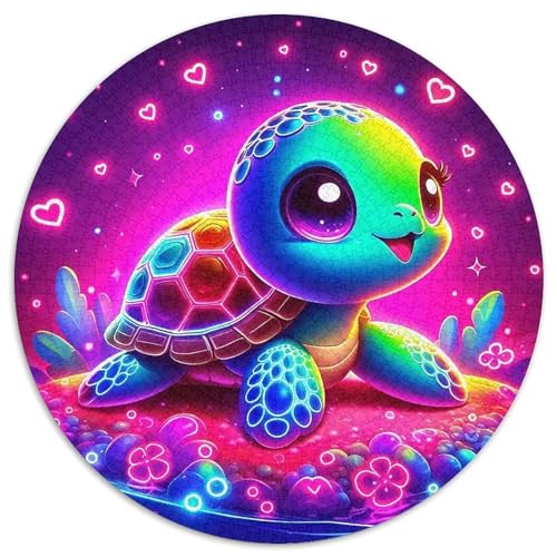 Meeresschildkröte 1000 Teile Rundes Puzzle Stressabbau Geschenk Unmögliches Spiel Für Die Ganze Familie 1000pcs (67.5x67.5cm) von ZXOAWQX