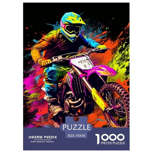 Motorrad 1000 Teile Puzzles Clevere EIN Herausforderndes Für Erwachsene Und Kinder Ab 12 Jahren Tolle Geschenkidee 70x50cm/1000pcs von ZXOAWQX