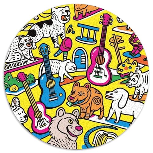 Musikinstrumente 1000 Teile Rundes Puzzle Kreatives interessant Jigsaw Geschenk Unmögliches Spiel Für Die Ganze Familie 1000pcs (67.5x67.5cm) von ZXOAWQX