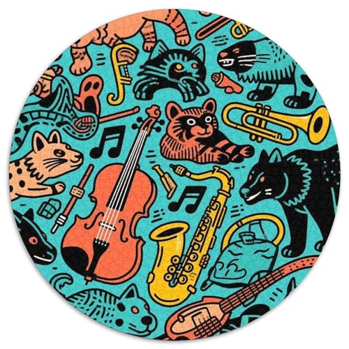 Musikinstrumente 1000 Teile Rundes Puzzle Kreatives interessant Jigsaw Geschenk Unmögliches Spiel Für Erwachsene Und Kinder 1000pcs (67.5x67.5cm) von ZXOAWQX