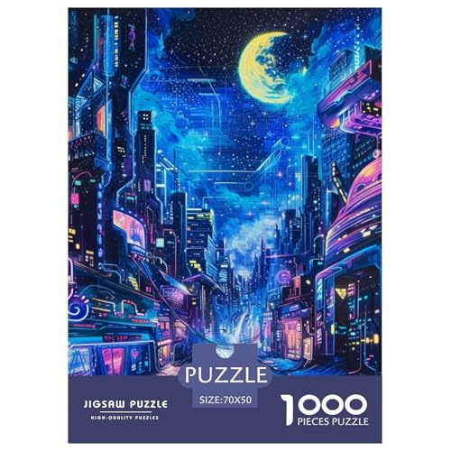 Nachtblick 1000 Teile Puzzles Clevere Klassisches Lernspiel Für Erwachsene Tolle Geschenkidee 70x50cm/1000pcs von ZXOAWQX