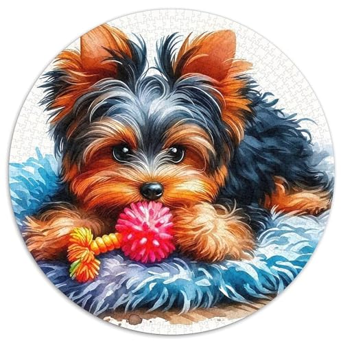 Netter Hund 1000 Teile Rundes Puzzle Stressabbau Geschenk Unmögliches Spiel Für Erwachsene Und Kinder 1000pcs (67.5x67.5cm) von ZXOAWQX