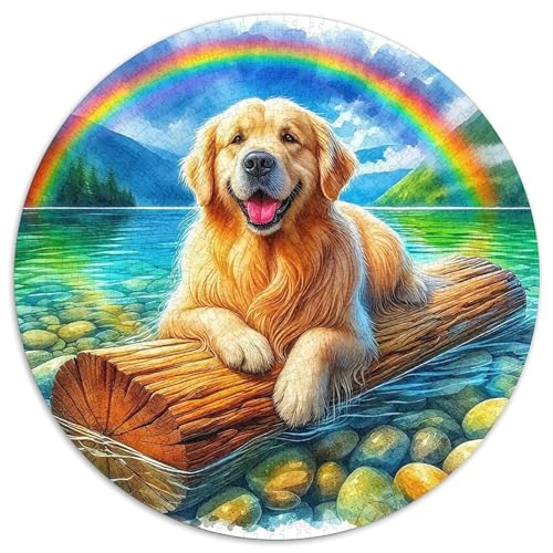 Netter Hund 1000 Teile Rundes Puzzle Stressabbau Jigsaw Geschenk EIN Herausforderndes Puzzle Für Erwachsene Und Kinder 1000pcs (67.5x67.5cm) von ZXOAWQX