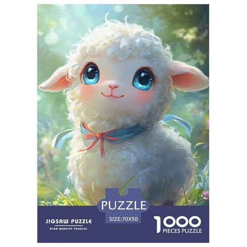 Nettes Lamm 1000 Teile Puzzles Clevere EIN Herausforderndes Für Erwachsene Und Kinder Ab 12 Jahren Tolle Geschenkidee 70x50cm/1000pcs von ZXOAWQX