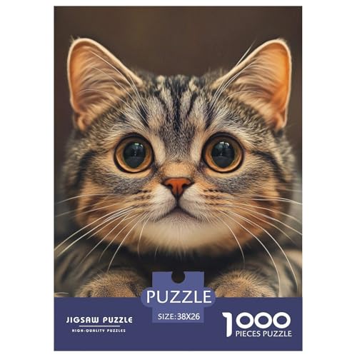 Niedliche Katze 1000 Teile Puzzles Clevere EIN Herausforderndes Für Erwachsene Und Kinder Ab 12 Jahren Tolle Geschenkidee 38x26cm/1000pcs von ZXOAWQX