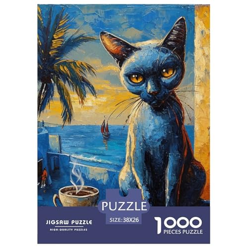 Niedliche Katze 1000 Teile Puzzles Clevere Klassisches Lernspiel Für Erwachsene Tolle Geschenkidee 38x26cm/1000pcs von ZXOAWQX
