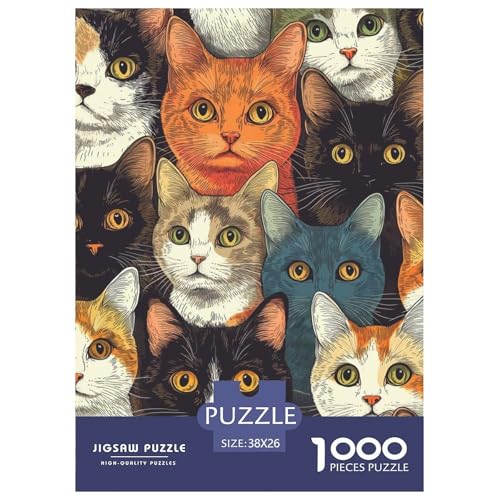 Niedliche Katze 1000 Teile Puzzles Clevere Klassisches Lernspiel Für Erwachsene Tolle Geschenkidee 38x26cm/1000pcs von ZXOAWQX