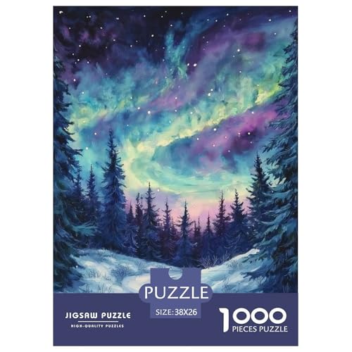 Nordlichter 1000 Teile Puzzles Clevere Lernspiel Herausforderung Spielzeug Für Erwachsene Und Kinder Ab 12 Jahren Tolle Geschenkidee 38x26cm/1000pcs von ZXOAWQX