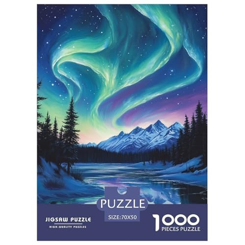 Nordlichter 1000 Teile Puzzles DekoRatteion Lernspiel Herausforderung Spielzeug Für Die Ganze Familie Tolle Geschenkidee 70x50cm/1000pcs von ZXOAWQX