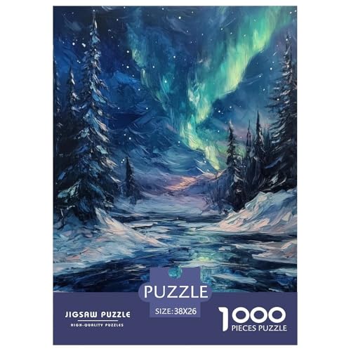 Nordlichter 1000 Teile Puzzles DekoRatteion Lernspiel Herausforderung Spielzeug Für Erwachsene Tolle Geschenkidee 38x26cm/1000pcs von ZXOAWQX