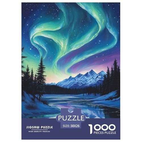 Nordlichter 1000 Teile Puzzles Puzzlespiele Klassisches Lernspiel Für Erwachsene Und Kinder Ab 12 Jahren Tolle Geschenkidee 38x26cm/1000pcs von ZXOAWQX