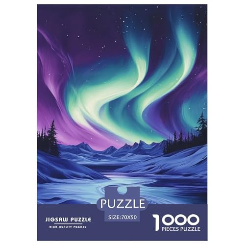 Nordlichter 1000 Teile Puzzles Puzzlespiele Lernspiel Herausforderung Spielzeug Für Erwachsene Und Kinder Ab 12 Jahren Tolle Geschenkidee 70x50cm/1000pcs von ZXOAWQX