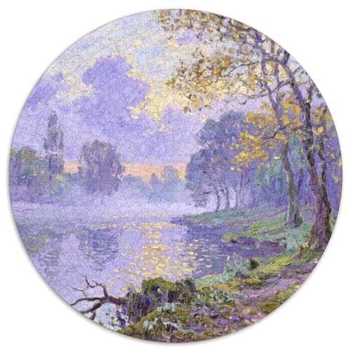 Ölmalerei 1000 Teile Rundes Puzzle Stressabbau Landschaft Geschenk Unmögliches Spiel Für Erwachsene Und Kinder 1000pcs (67.5x67.5cm) von ZXOAWQX
