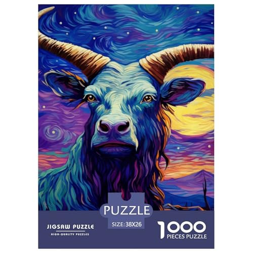 Ölmalerei Yak 1000 Teile Puzzles Classic Lernspiel Herausforderung Spielzeug Für Erwachsene Tolle Geschenkidee 38x26cm/1000pcs von ZXOAWQX