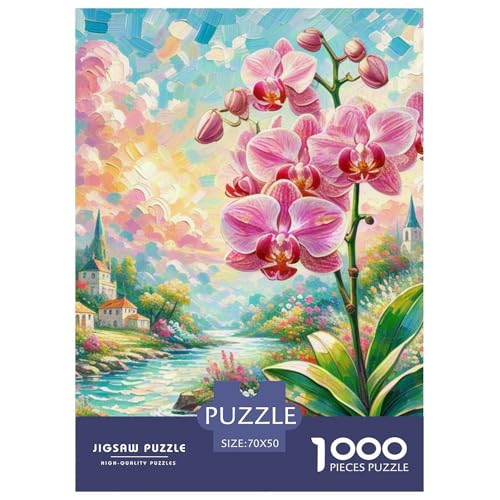 Orchidee 1000 Teile Puzzles Puzzlespiele Lernspiel Herausforderung Spielzeug Für Die Ganze Familie Tolle Geschenkidee 70x50cm/1000pcs von ZXOAWQX
