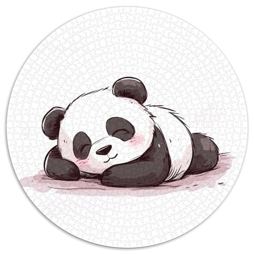 Panda 1000 Teile Rundes Puzzle Kreatives Geschenk Unmögliches Spiel Für Erwachsene Und Kinder 1000pcs (67.5x67.5cm) von ZXOAWQX