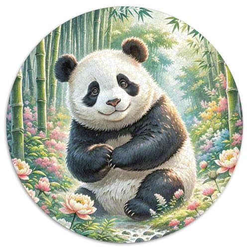 Panda 1000 Teile Rundes Puzzle Stressabbau Cute Tiers Jigsaw Geschenk EIN Herausforderndes Puzzle Für Die Ganze Familie 1000pcs (67.5x67.5cm) von ZXOAWQX