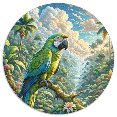 Papagei 1000 Teile Rundes Puzzle Kreatives Tier Bird Geschenk Puzzlespiele Für Erwachsene Und Kinder 1000pcs (67.5x67.5cm) von ZXOAWQX