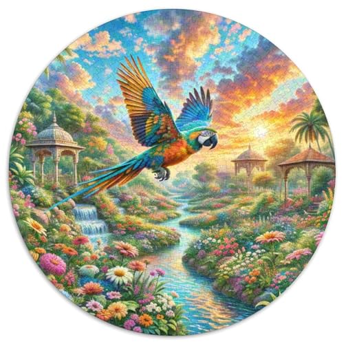 Papagei 1000 Teile Rundes Puzzle Kreatives Tier Bird Jigsaw Geschenk EIN Herausforderndes Puzzle Für Die Ganze Familie 1000pcs (67.5x67.5cm) von ZXOAWQX