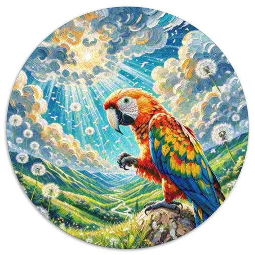 Papagei 1000 Teile Rundes Puzzle Kreatives Tier Bird Jigsaw Geschenk EIN Herausforderndes Puzzle Für Die Ganze Familie 1000pcs (67.5x67.5cm) von ZXOAWQX