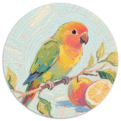 Papagei 1000 Teile Rundes Puzzle Kreatives Tier Bird Jigsaw Geschenk Unmögliches Spiel Für Erwachsene Und Kinder 1000pcs (67.5x67.5cm) von ZXOAWQX