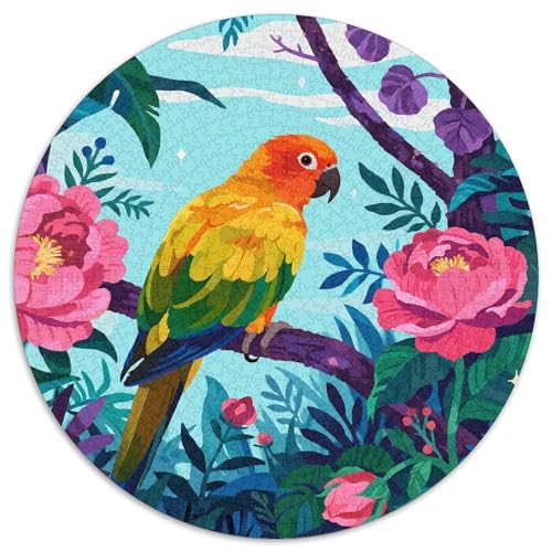 Papagei 1000 Teile Rundes Puzzle Kreatives Vogel Geschenk Puzzlespiele Für Erwachsene Und Kinder 1000pcs (67.5x67.5cm) von ZXOAWQX