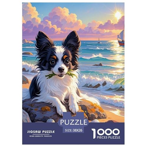 Papillon 1000 Teile Puzzles Hund Clevere Klassisches Lernspiel Für Erwachsene Und Kinder Ab 12 Jahren Tolle Geschenkidee 38x26cm/1000pcs von ZXOAWQX