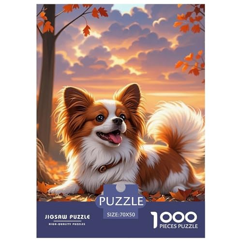 Papillon 1000 Teile Puzzles Hund Puzzlespiele Kreative Unterhaltung Für Die Ganze Familie Tolle Geschenkidee 70x50cm/1000pcs von ZXOAWQX