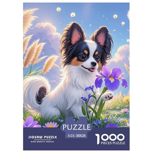 Papillon 1000 Teile Puzzles Hund Puzzlespiele Unmögliche Herausforderung Für Die Ganze Familie Tolle Geschenkidee 38x26cm/1000pcs von ZXOAWQX
