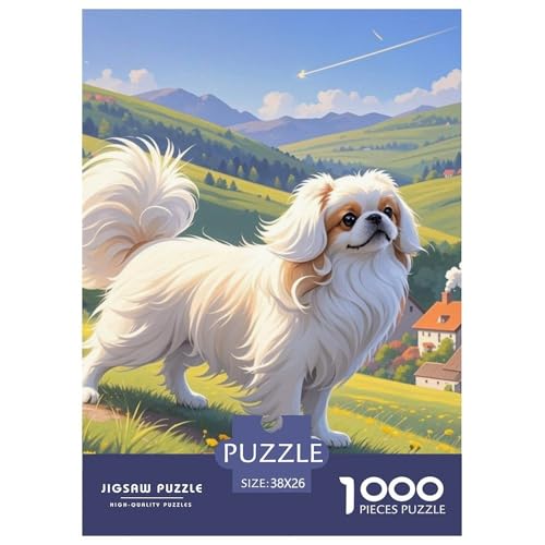 Pekinger 1000 Teile Puzzles Hund Clevere EIN Herausforderndes Für Erwachsene Und Kinder Ab 12 Jahren Tolle Geschenkidee 38x26cm/1000pcs von ZXOAWQX