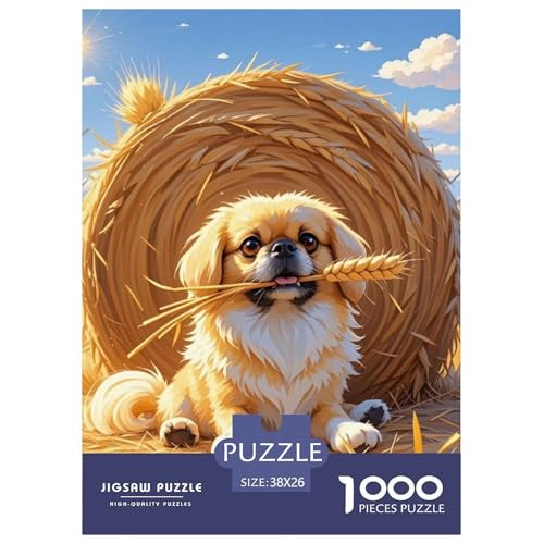 Pekinger 1000 Teile Puzzles Hund Clevere EIN Herausforderndes Für Erwachsene Und Kinder Ab 12 Jahren Tolle Geschenkidee 38x26cm/1000pcs von ZXOAWQX