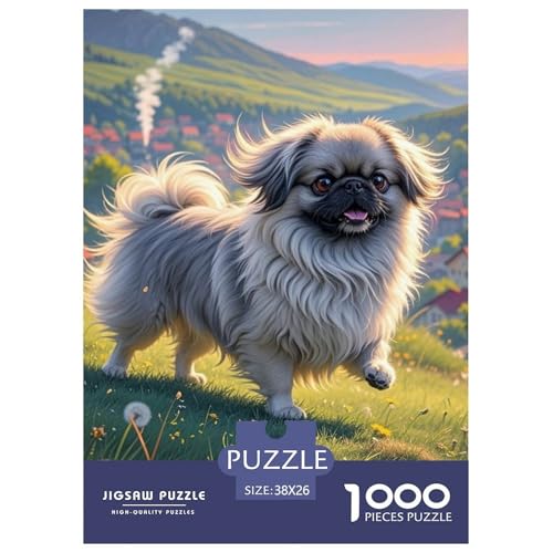 Pekinger 1000 Teile Puzzles Hund Dekoration Klassisches Lernspiel Für Erwachsene Tolle Geschenkidee 38x26cm/1000pcs von ZXOAWQX