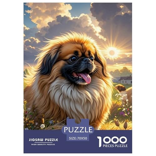 Pekinger 1000 Teile Puzzles Hund Dekoration Klassisches Lernspiel Für Erwachsene Und Kinder Ab 12 Jahren Tolle Geschenkidee 70x50cm/1000pcs von ZXOAWQX