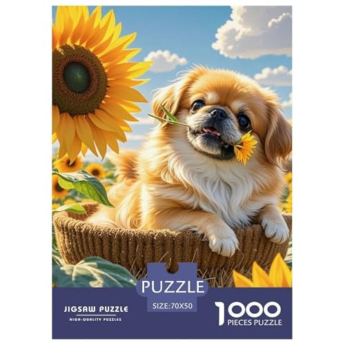 Pekinger 1000 Teile Puzzles Hund Dekoration Lernspiel Herausforderung Spielzeug Für Die Ganze Familie Tolle Geschenkidee 70x50cm/1000pcs von ZXOAWQX