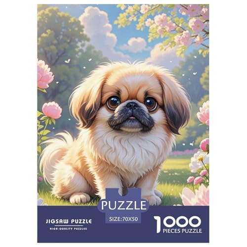 Pekinger 1000 Teile Puzzles Hund Puzzlespiele Lernspiel Herausforderung Spielzeug Für Die Ganze Familie Tolle Geschenkidee 70x50cm/1000pcs von ZXOAWQX