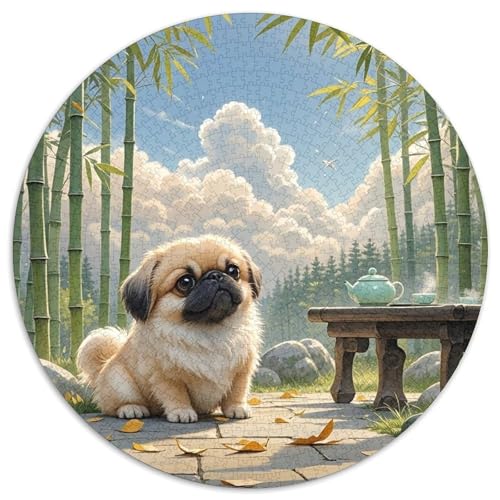 Pekinger 1000 Teile Rundes Puzzle Stressabbau Hund Geschenk Erwachsene Anspruchsvoll Für Die Ganze Familie 1000pcs (67.5x67.5cm) von ZXOAWQX