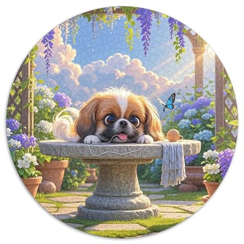 Pekinger 1000 Teile Rundes Puzzle Stressabbau Hund Geschenk Unmögliches Spiel Für Die Ganze Familie 1000pcs (67.5x67.5cm) von ZXOAWQX
