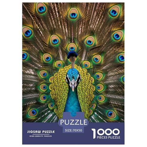 Pfauen 1000 Teile Puzzles Classic Lernspiel Herausforderung Spielzeug Für Erwachsene Tolle Geschenkidee 70x50cm/1000pcs von ZXOAWQX