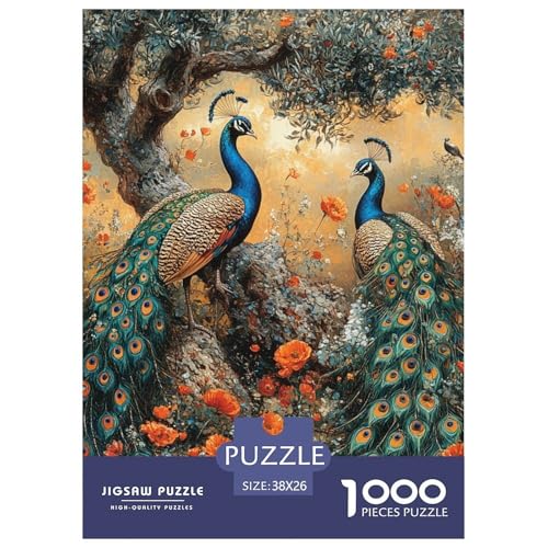 Pfauen 1000 Teile Puzzles Clevere Kreative Unterhaltung Für Erwachsene Und Kinder Ab 12 Jahren Tolle Geschenkidee 38x26cm/1000pcs von ZXOAWQX