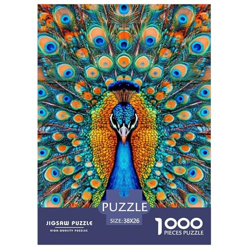 Pfauen 1000 Teile Puzzles DekoRatteion Lernspiel Herausforderung Spielzeug Für Die Ganze Familie Tolle Geschenkidee 38x26cm/1000pcs von ZXOAWQX
