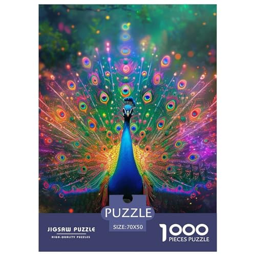Pfauen 1000 Teile Puzzles DekoRatteion Lernspiel Herausforderung Spielzeug Für Erwachsene Tolle Geschenkidee 70x50cm/1000pcs von ZXOAWQX