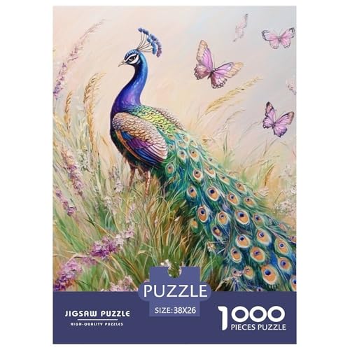 Pfauen 1000 Teile Puzzles Puzzlespiele Lernspiel Herausforderung Spielzeug Für Erwachsene Tolle Geschenkidee 38x26cm/1000pcs von ZXOAWQX