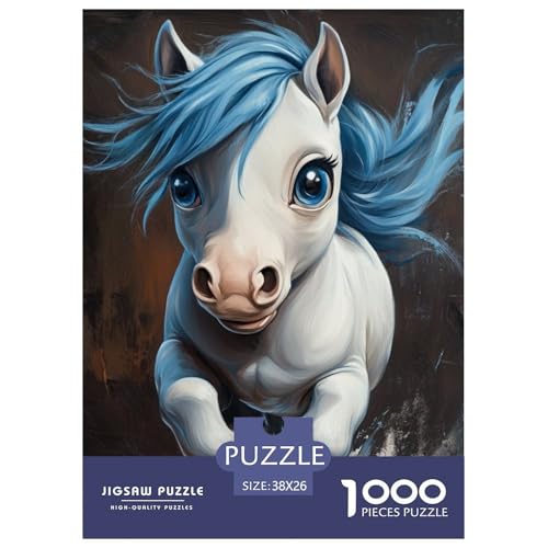 Pferd 1000 Teile Puzzles Dekoration Unmögliche Herausforderung Für Erwachsene Und Kinder Ab 12 Jahren Tolle Geschenkidee 38x26cm/1000pcs von ZXOAWQX