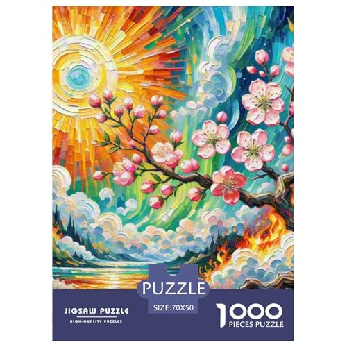 Pfirsichblüte 1000 Teile Puzzles Classic Lernspiel Herausforderung Spielzeug Für Erwachsene Tolle Geschenkidee 70x50cm/1000pcs von ZXOAWQX