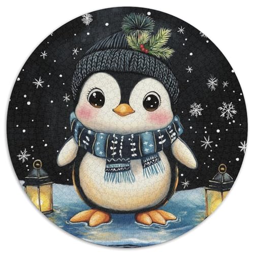 Pinguin 1000 Teile Rundes Puzzle Stressabbau Geschenk Unmögliches Spiel Für Die Ganze Familie 1000pcs (67.5x67.5cm) von ZXOAWQX