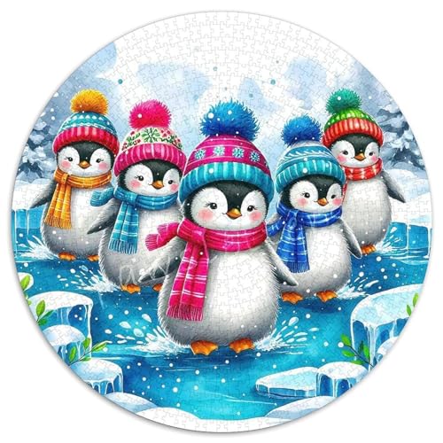 Pinguin 1000 Teile Rundes Puzzle Stressabbau Geschenk Unmögliches Spiel Für Die Ganze Familie 1000pcs (67.5x67.5cm) von ZXOAWQX