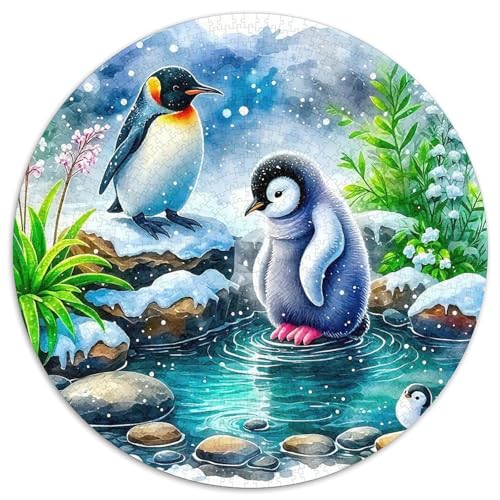 Pinguin 1000 Teile Rundes Puzzle Stressabbau Geschenk Unmögliches Spiel Für Erwachsene Und Kinder 1000pcs (67.5x67.5cm) von ZXOAWQX