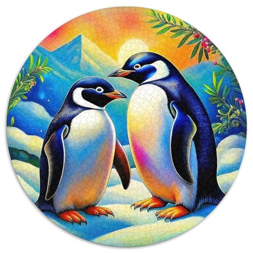 Pinguin 1000 Teile Rundes Puzzle Stressabbau Geschenk Unmögliches Spiel Für Erwachsene Und Kinder 1000pcs (67.5x67.5cm) von ZXOAWQX